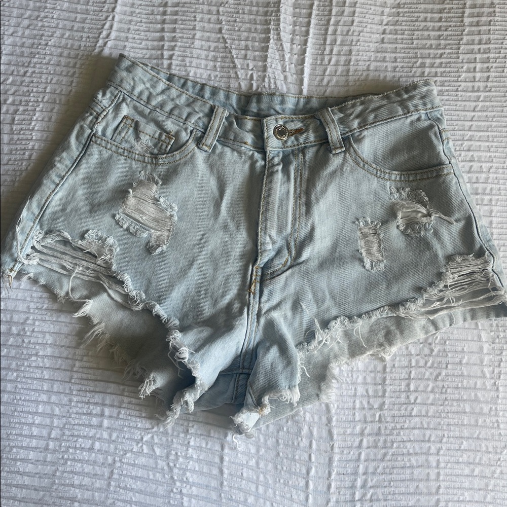 SHEIN Light Blue Denim Shorts